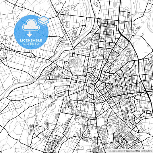 Layered PDF map of Hirosaki, Aomori, Japan