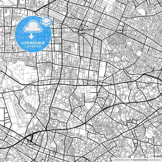 Layered PDF map of Mitaka, Tokyo, Japan