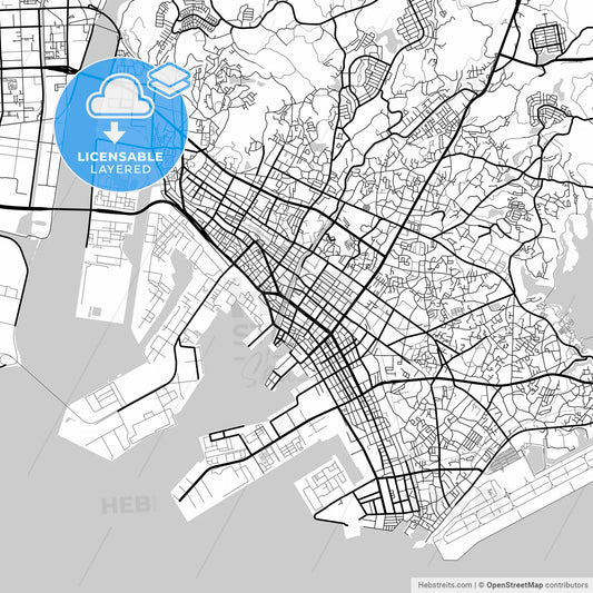 Layered PDF map of Ube, Yamaguchi, Japan