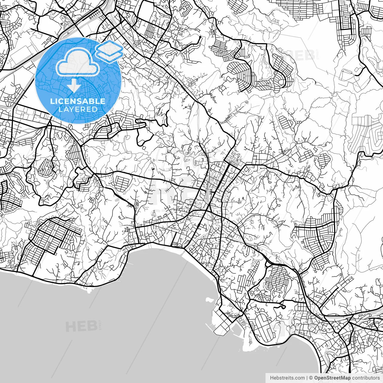 Layered PDF map of Kamakura, Kanagawa, Japan