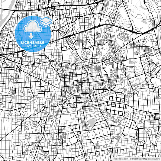 Layered PDF map of Iwata, Shizuoka, Japan