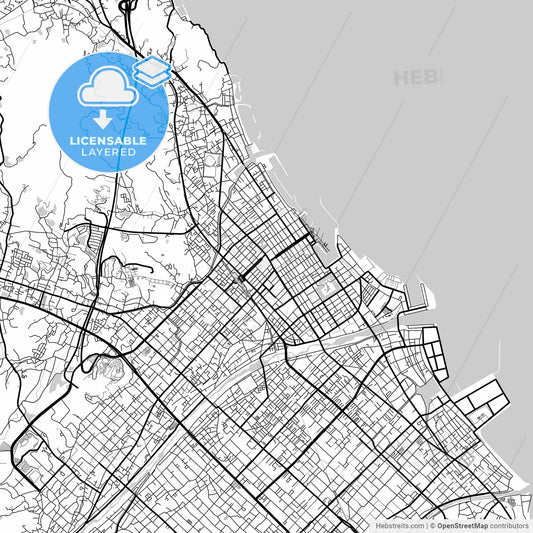 Layered PDF map of Imabari, Ehime, Japan