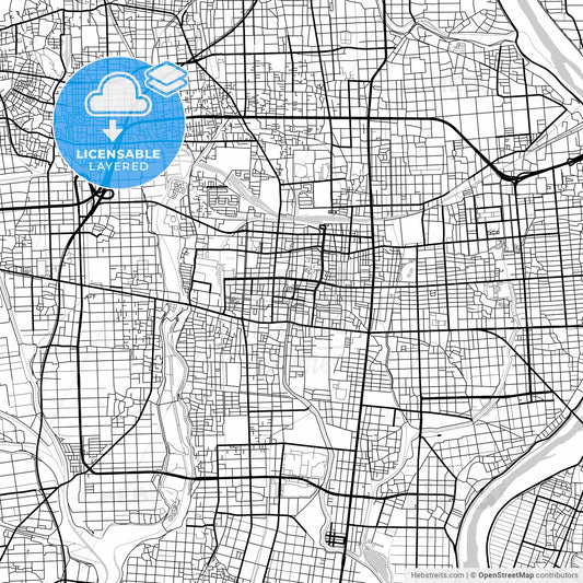 Layered PDF map of Ōgaki, Gifu, Japan