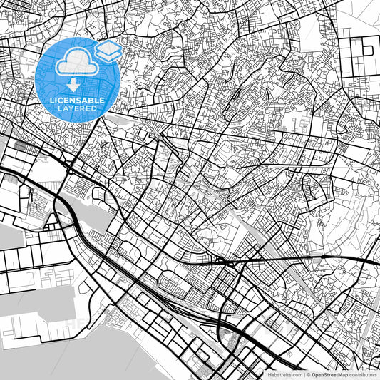 Layered PDF map of Narashino, Chiba, Japan