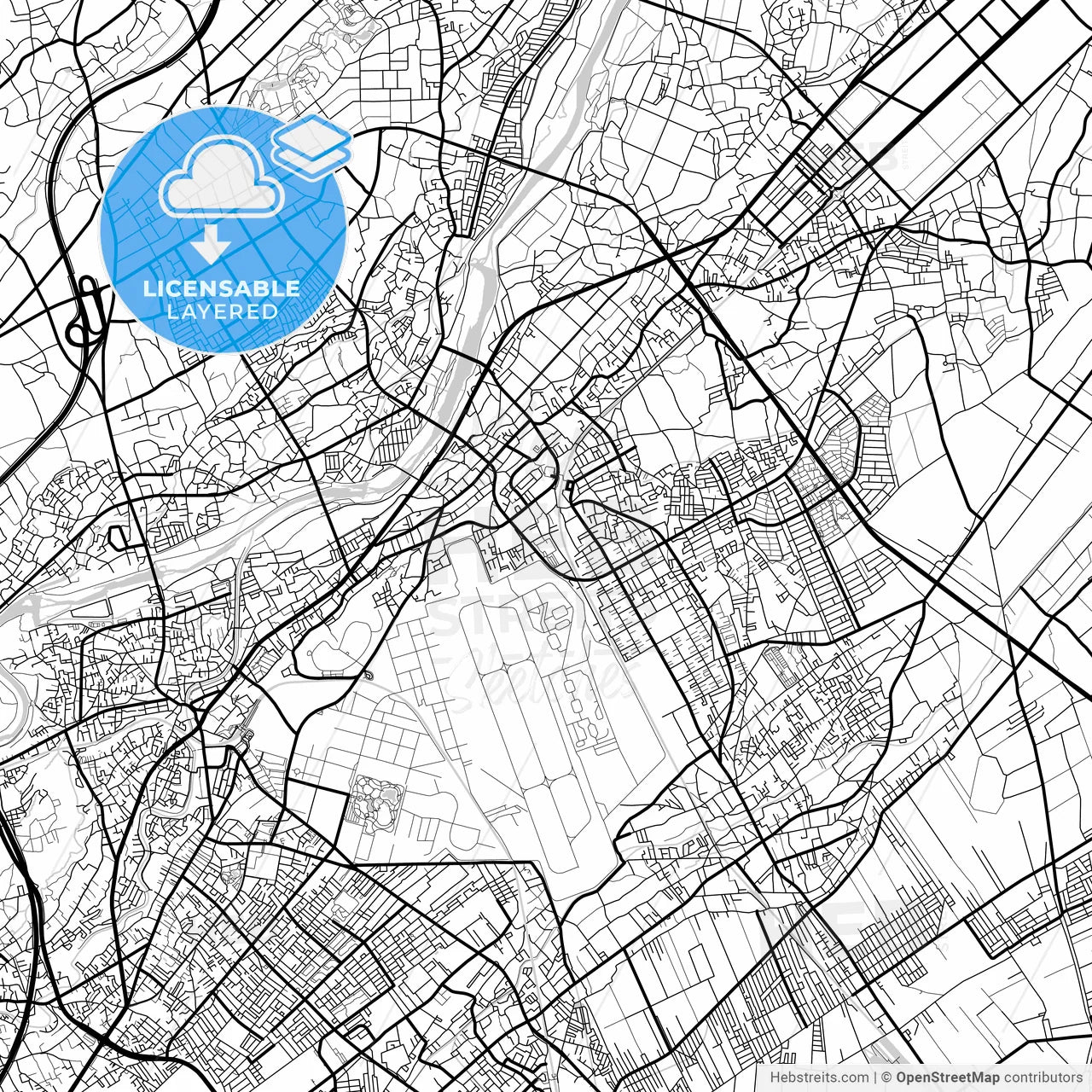 Layered PDF map of Sayama, Saitama, Japan