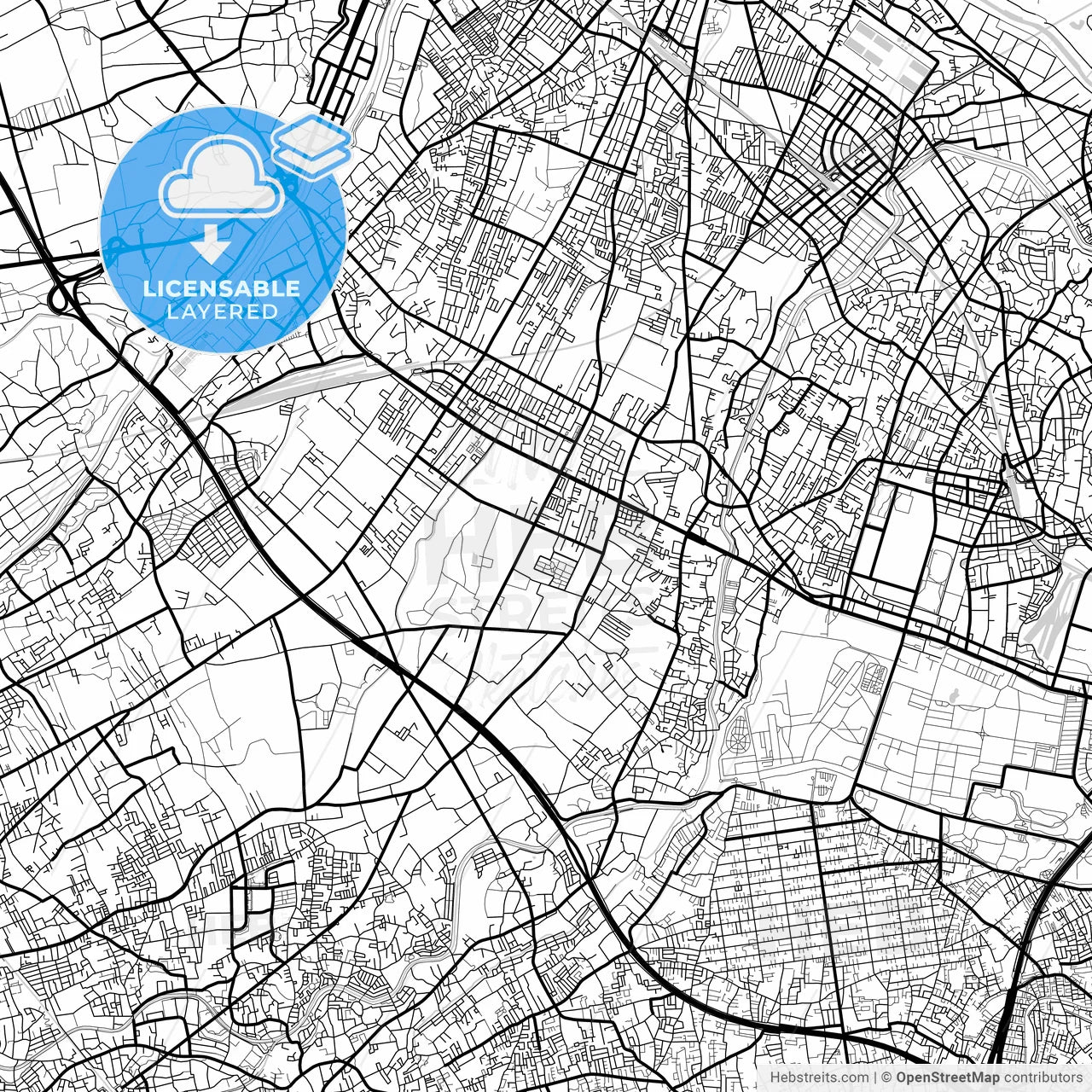 Layered PDF map of Niiza, Saitama, Japan