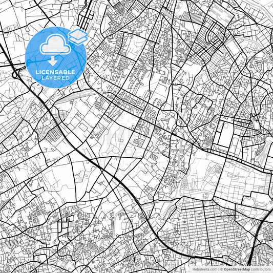 Layered PDF map of Niiza, Saitama, Japan