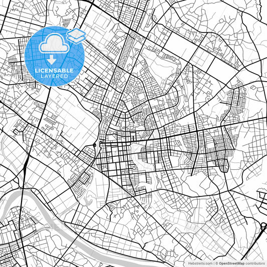 Layered PDF map of Hitachinaka, Ibaraki, Japan