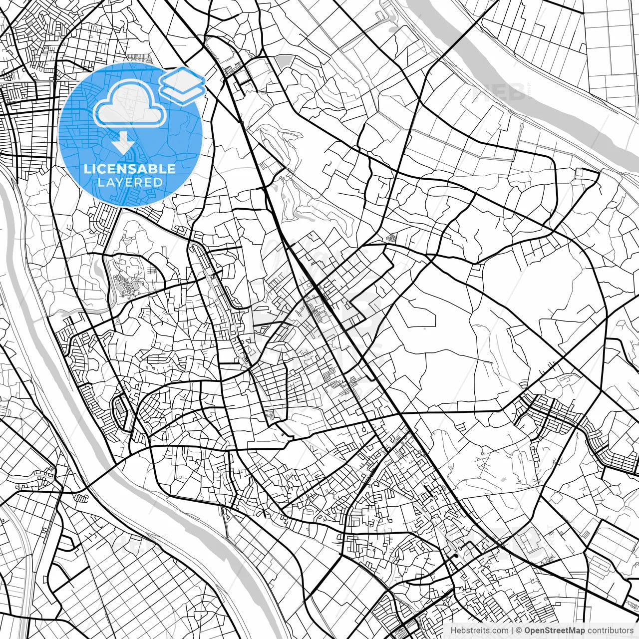 Layered PDF map of Noda, Chiba, Japan