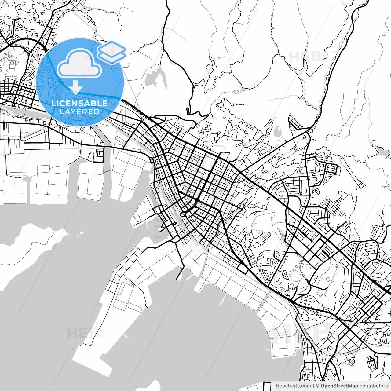 Layered PDF map of Shūnan, Yamaguchi, Japan