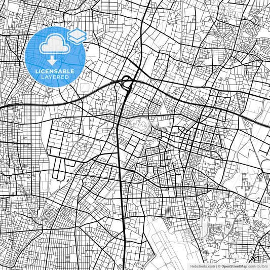 Layered PDF map of Komaki, Aichi, Japan