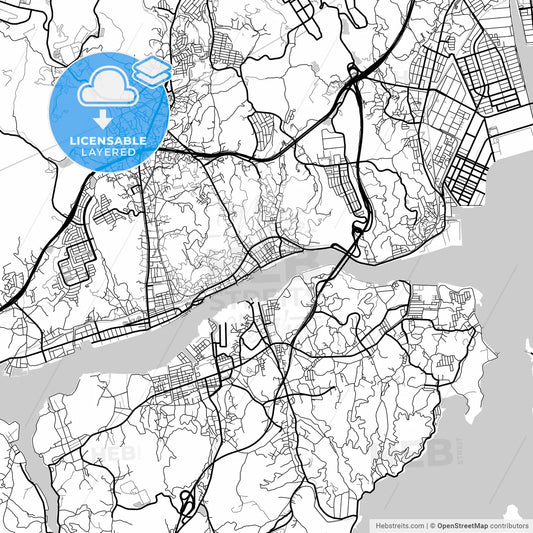 Layered PDF map of Onomichi, Hiroshima, Japan