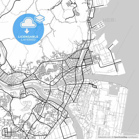 Layered PDF map of Iwakuni, Yamaguchi, Japan