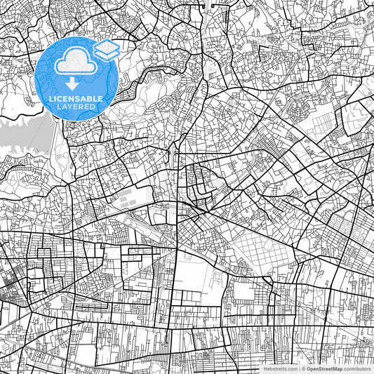 Layered PDF map of Higashimurayama, Tokyo, Japan