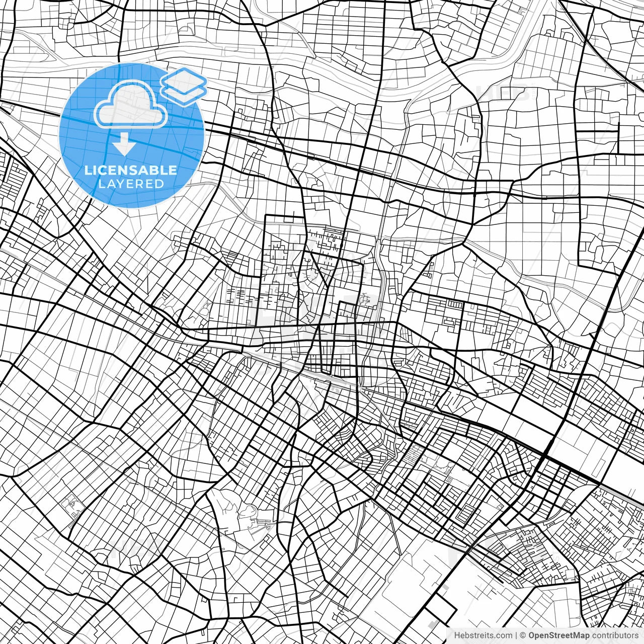 Layered PDF map of Fukaya, Saitama, Japan