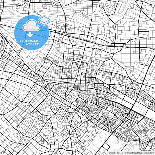 Layered PDF map of Fukaya, Saitama, Japan