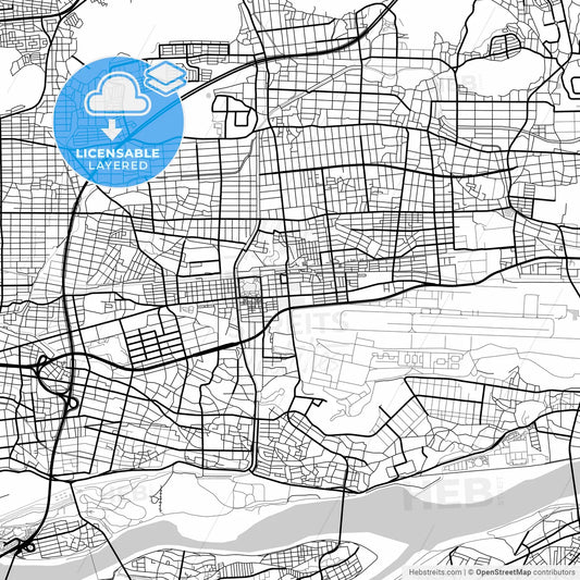 Layered PDF map of Kakamigahara, Gifu, Japan