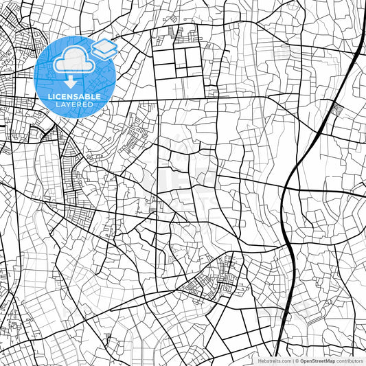 Layered PDF map of Koga, Ibaraki, Japan