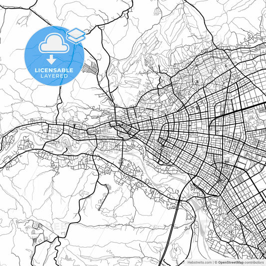 Layered PDF map of Ōme, Tokyo, Japan