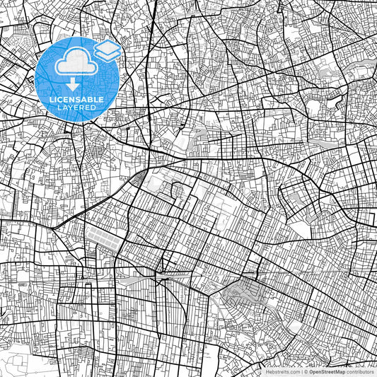 Layered PDF map of Musashino, Tokyo, Japan