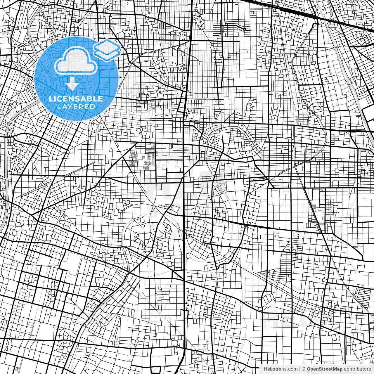 Layered PDF map of Inazawa, Aichi, Japan