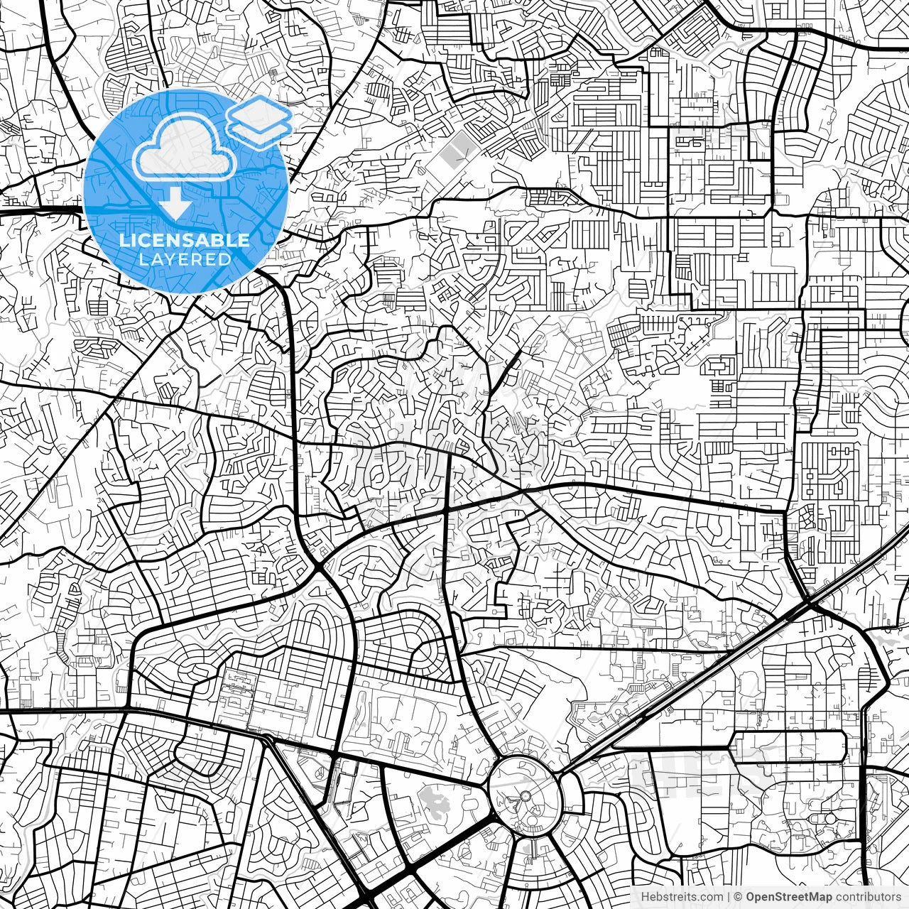 Layered PDF map of Quezon City, Philippines