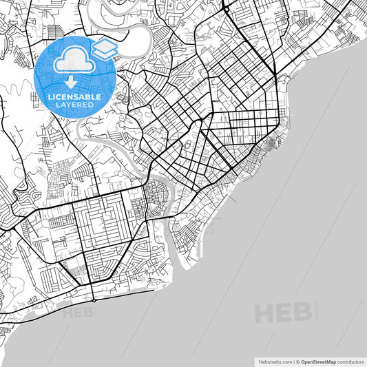 Layered PDF map of Davao City, Davao del Sur, Philippines