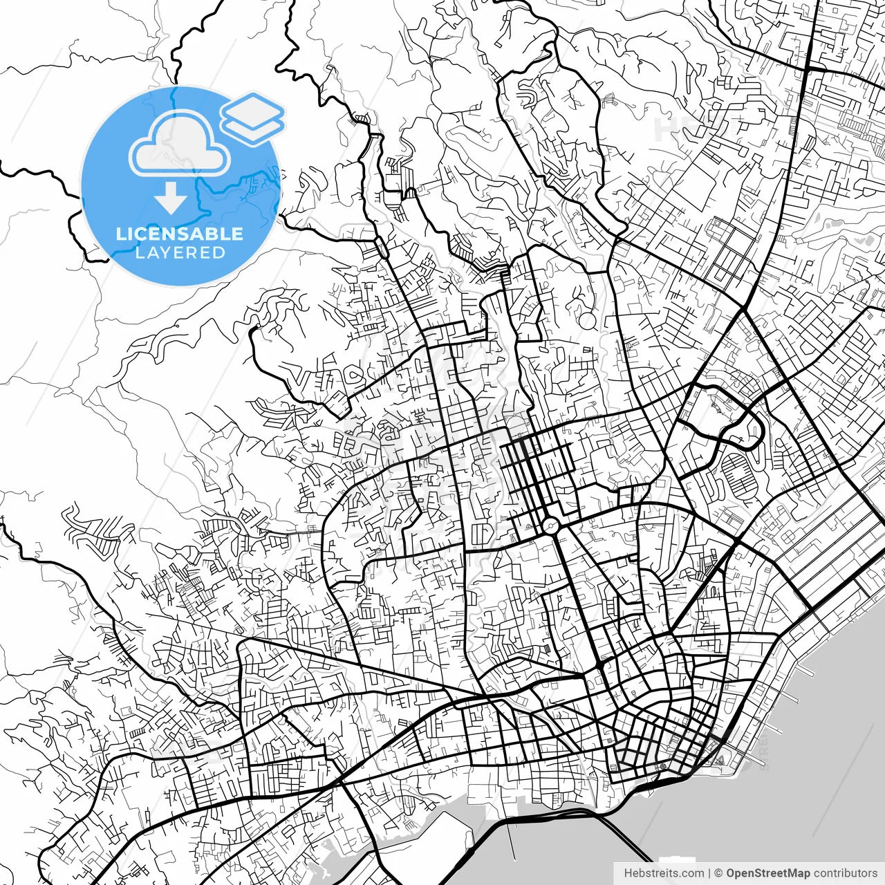 Layered PDF map of Cebu City, Cebu, Philippines