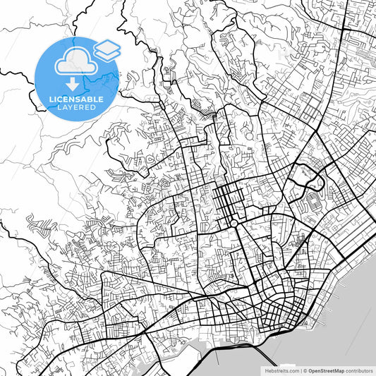 Layered PDF map of Cebu City, Cebu, Philippines