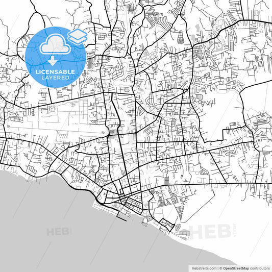 Layered PDF map of Zamboanga City, Zamboanga del Sur , Philippines
