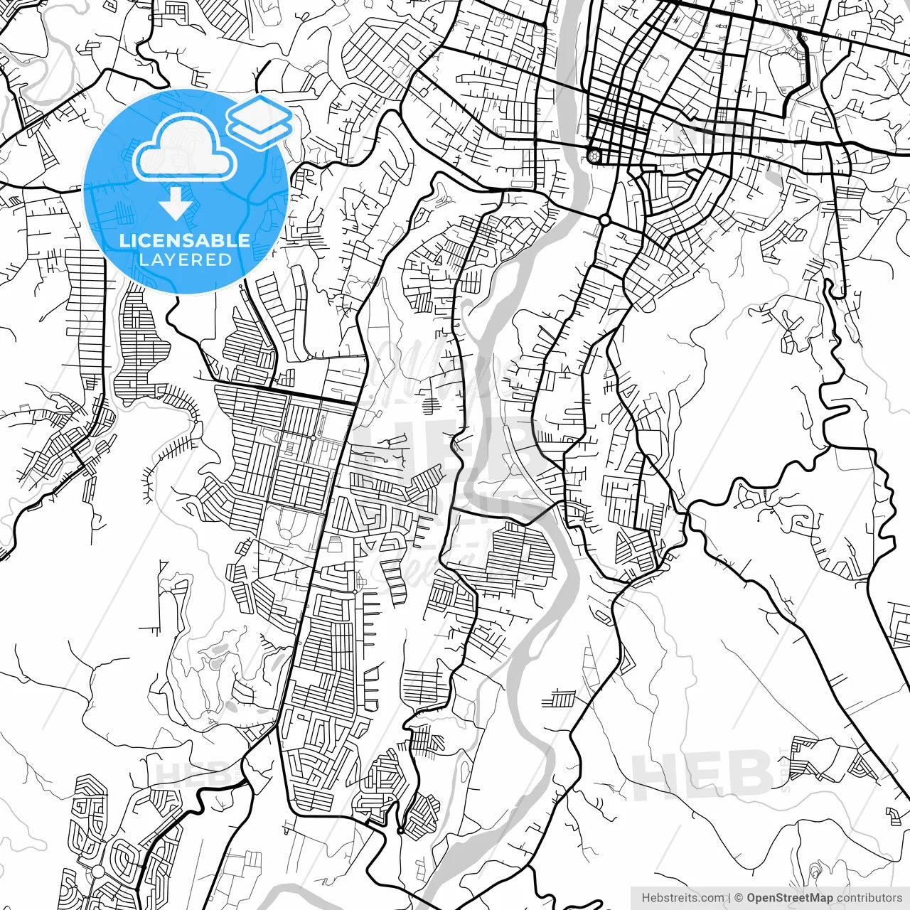 Layered PDF map of Cagayan de Oro, Misamis Oriental, Philippines