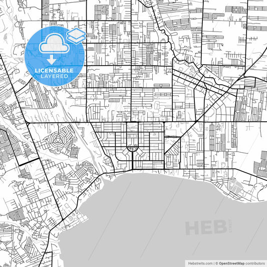 Layered PDF map of General Santos, South Cotabato, Philippines