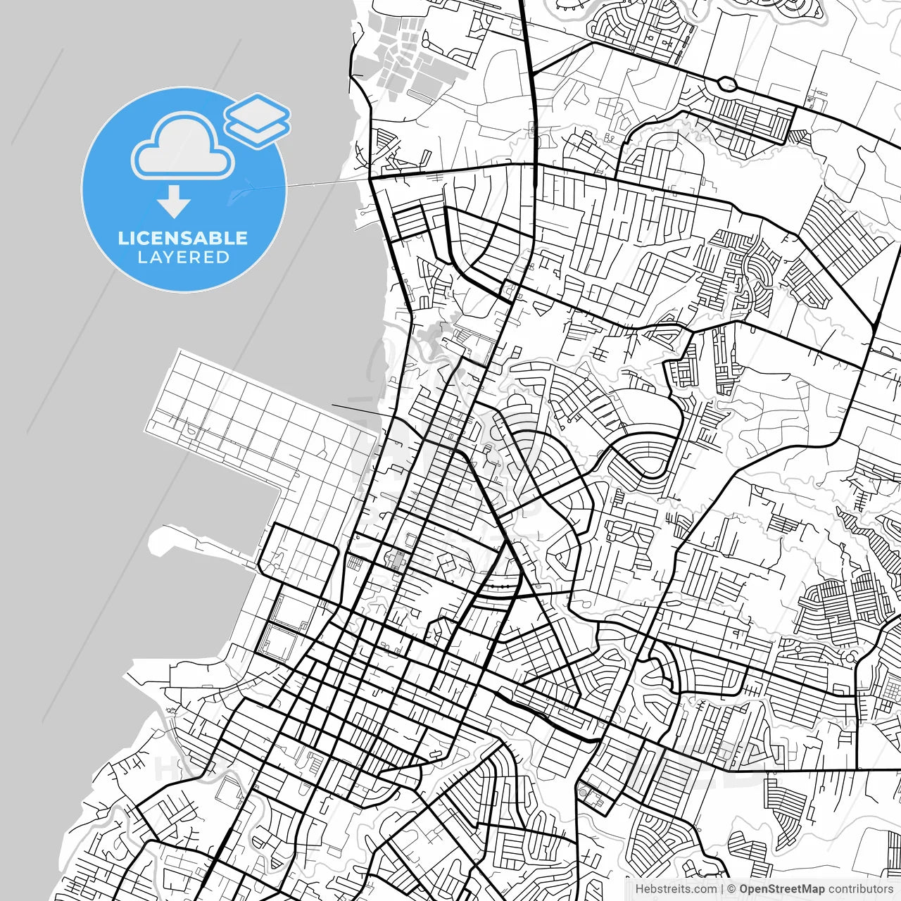 Layered PDF map of Bacolod, Negros Occidental, Philippines