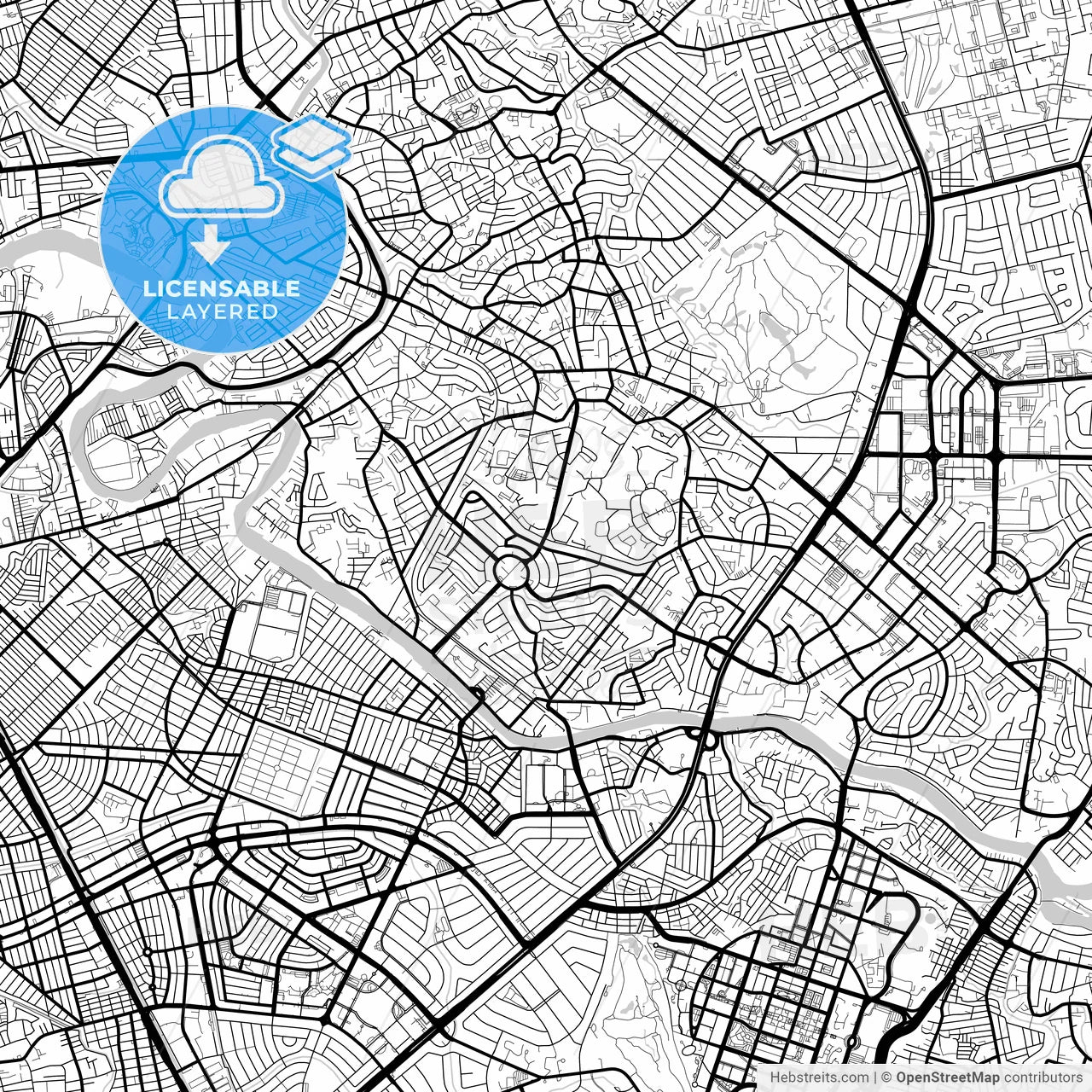 Layered PDF map of Mandaluyong, Philippines