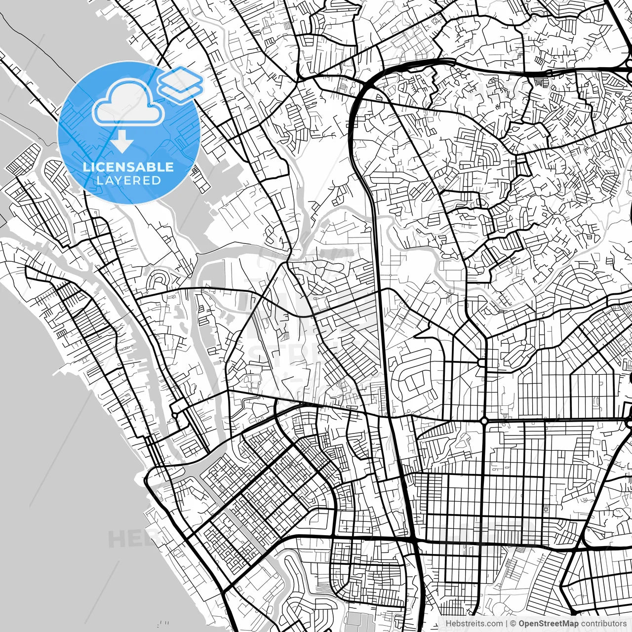 Layered PDF map of Malabon, Philippines