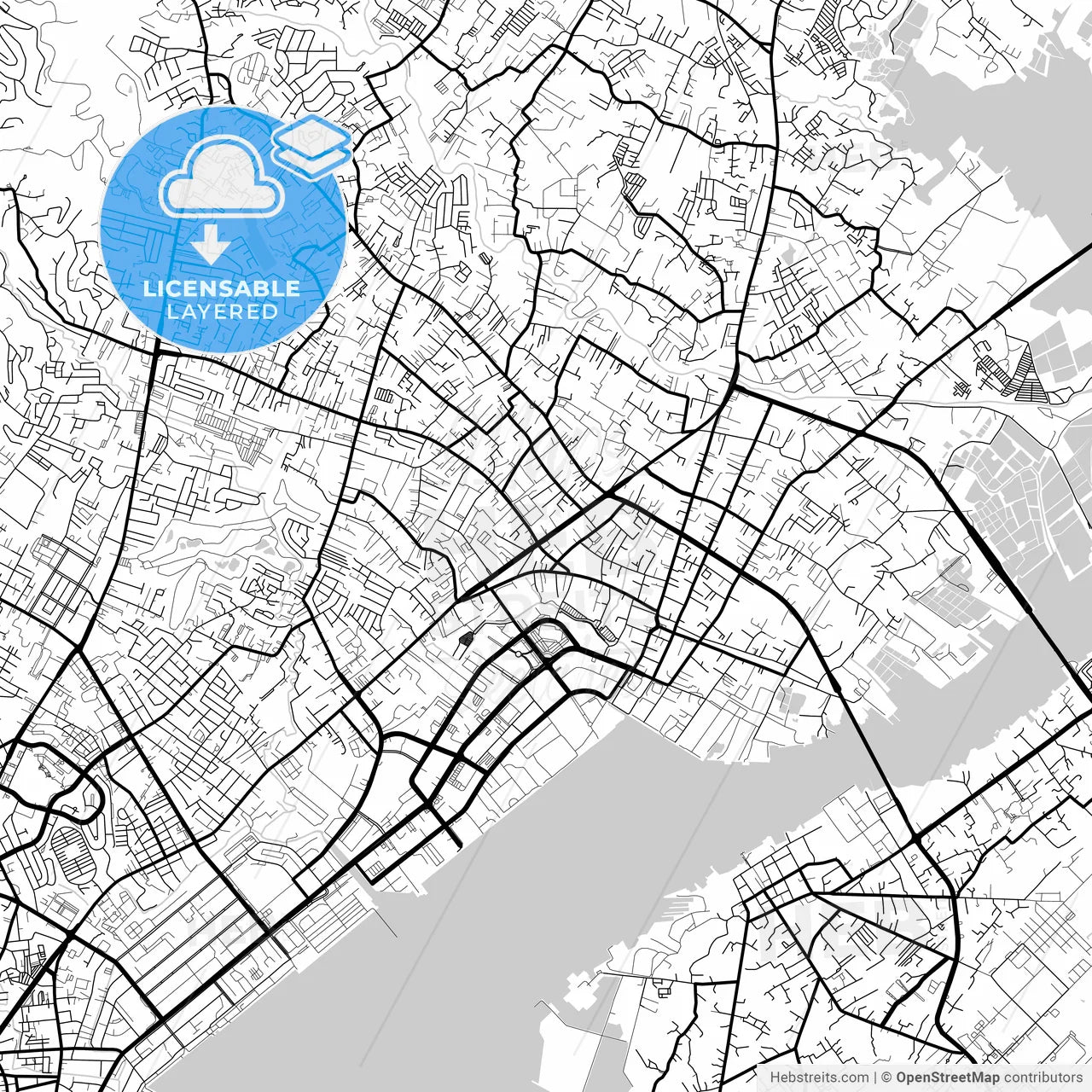 Layered PDF map of Mandaue, Cebu, Philippines