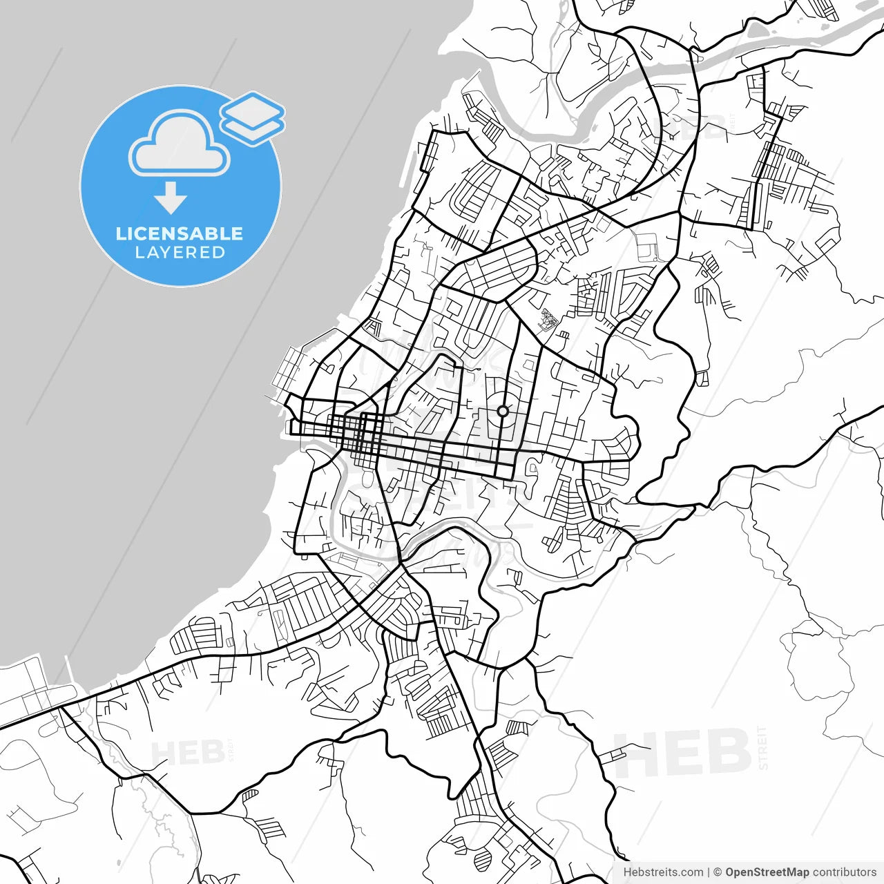 Layered PDF map of Iligan, Lanao del Norte, Philippines