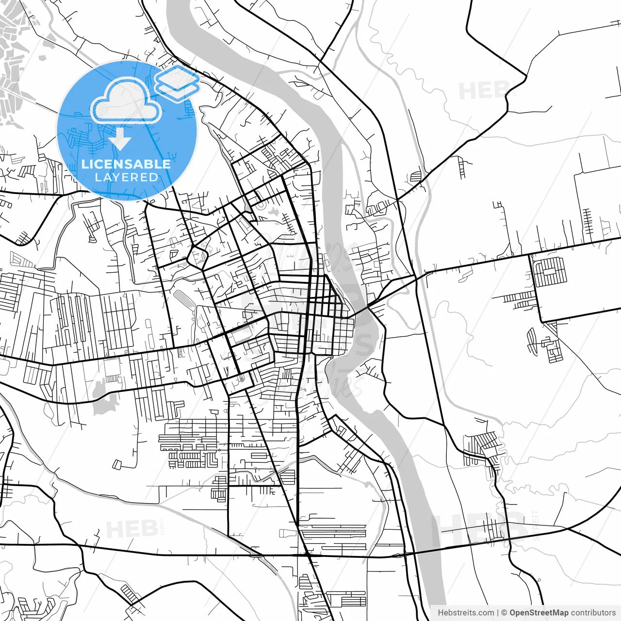 Layered PDF map of Butuan, Agusan del Norte, Philippines