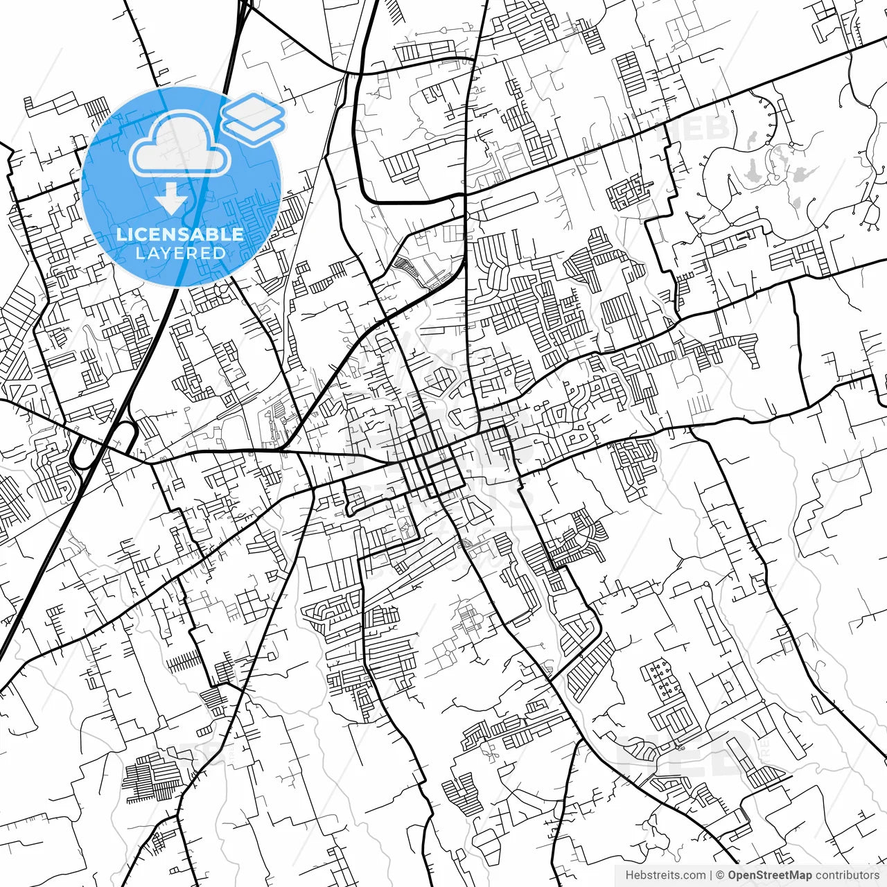 Layered PDF map of Lipa, Batangas, Philippines