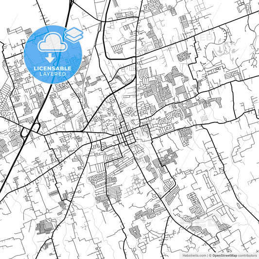 Layered PDF map of Lipa, Batangas, Philippines