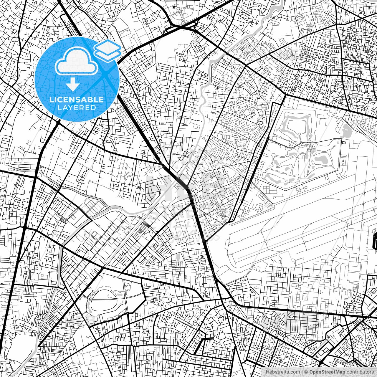 Layered PDF map of Ho Chi Minh City, Gia Định, Chợ Lớn, Vietnam