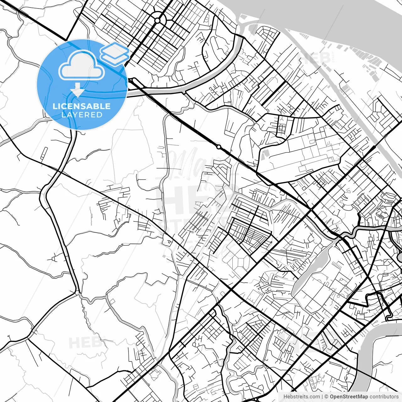 Layered PDF map of Cantho, Cần Thơ, Vietnam