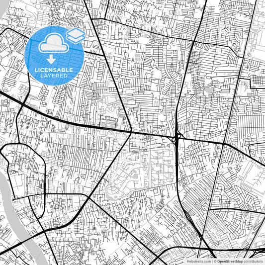 Layered PDF map of Nonthaburi, Nonthaburi, Thailand