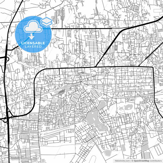 Layered PDF map of Nakhon Ratchasima, Nakhon Ratchasima, Thailand