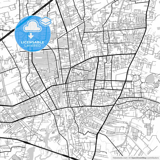 Layered PDF map of Hat Yai, Songkhla, Thailand