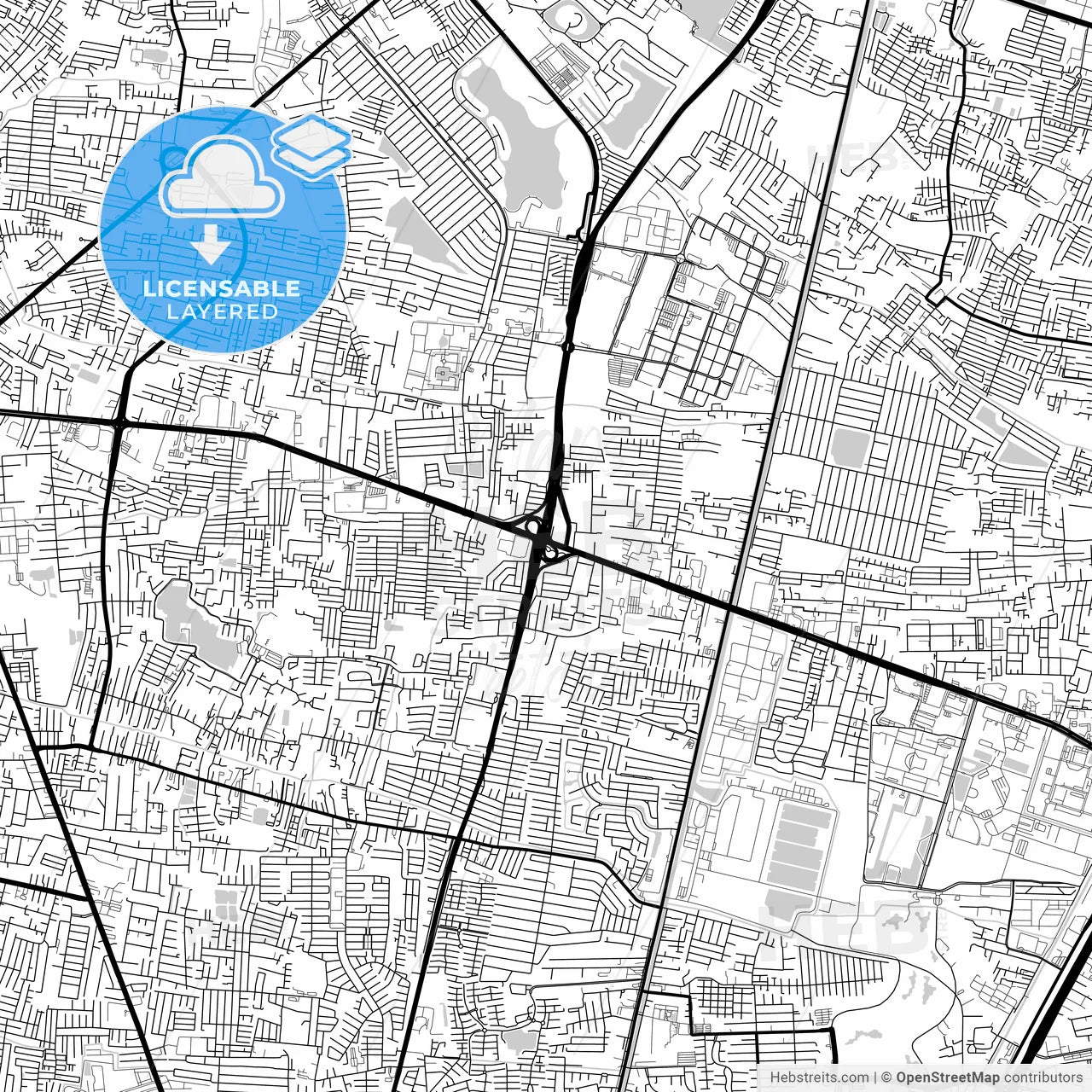 Layered PDF map of Pak Kret, Nonthaburi, Thailand