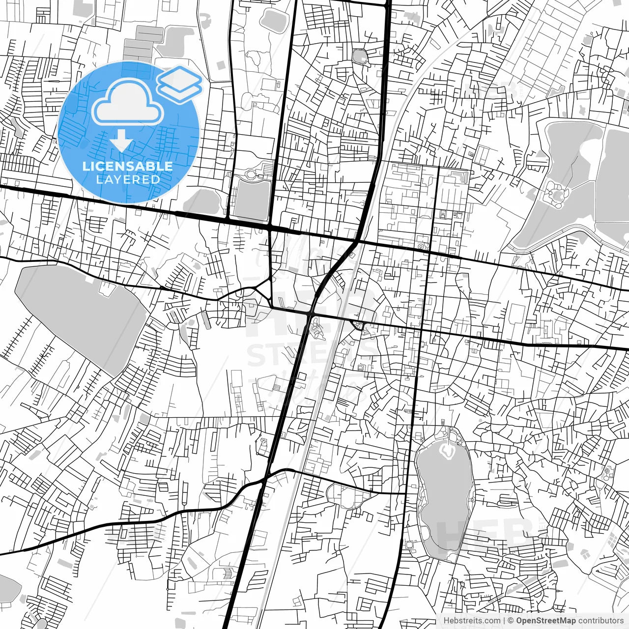 Layered PDF map of Khon Kaen, Khon Kaen, Thailand