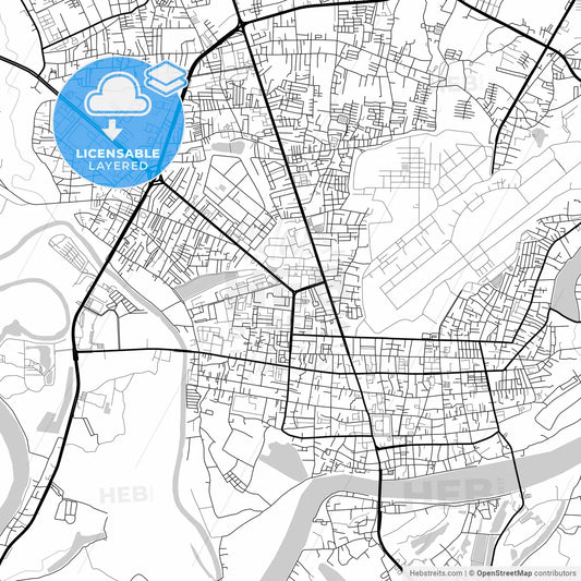 Layered PDF map of Ubon Ratchathani, Ubon Ratchathani, Thailand