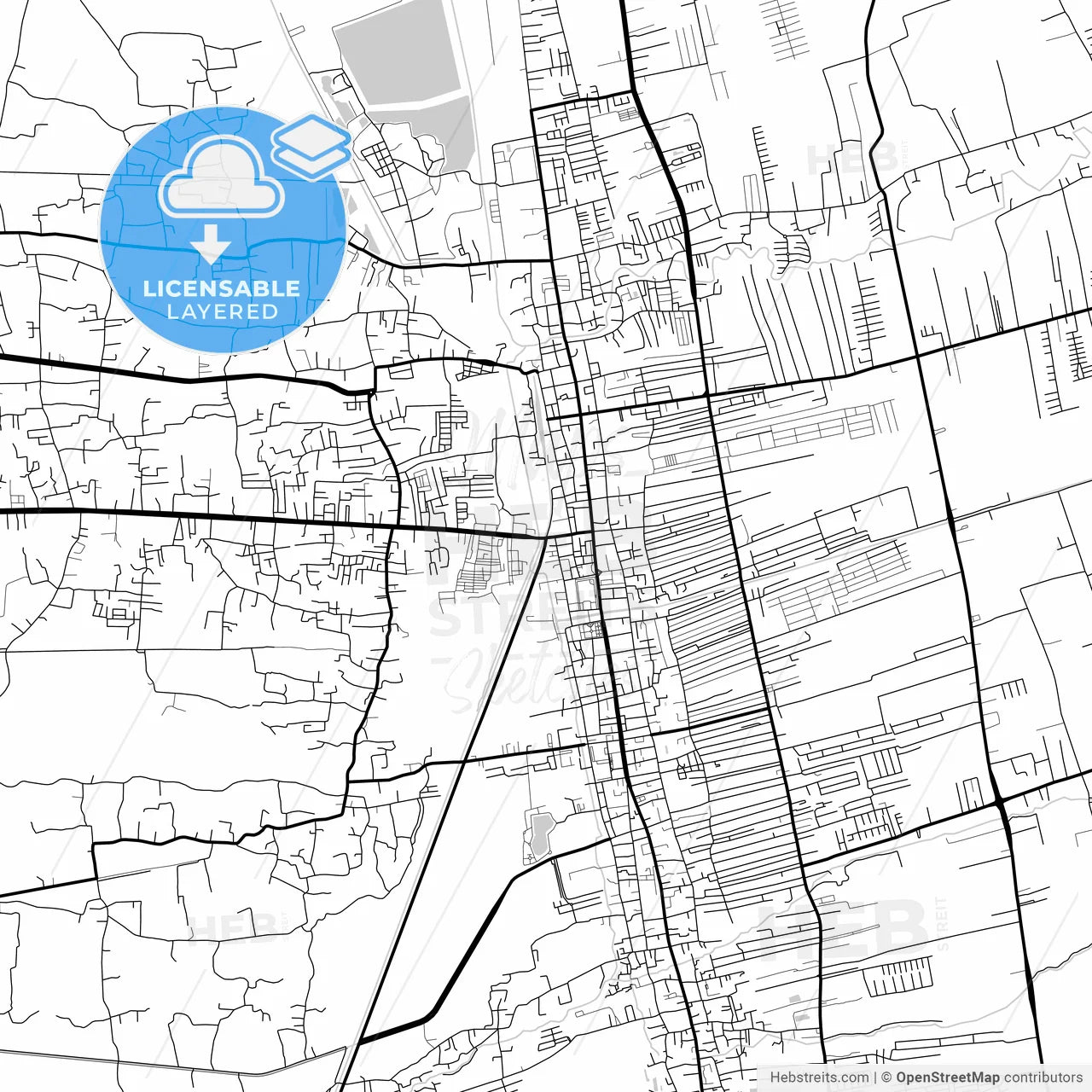Layered PDF map of Nakhon Si Thammarat, Nakhon Si Thammarat, Thailand