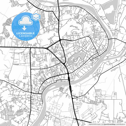 Layered PDF map of Nakhon Sawan, Nakhon Sawan, Thailand